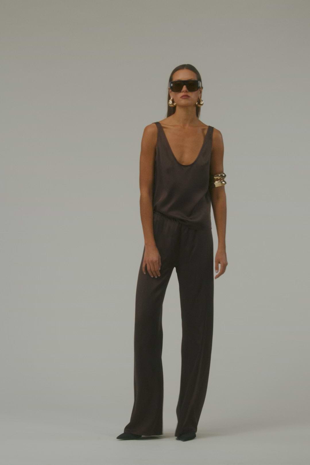 Silk Pant (Chocolate Brown)