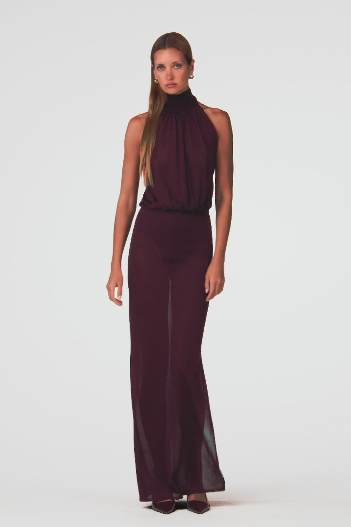 Sleeveless Knit Bodysuit (Merlot Shimmer)