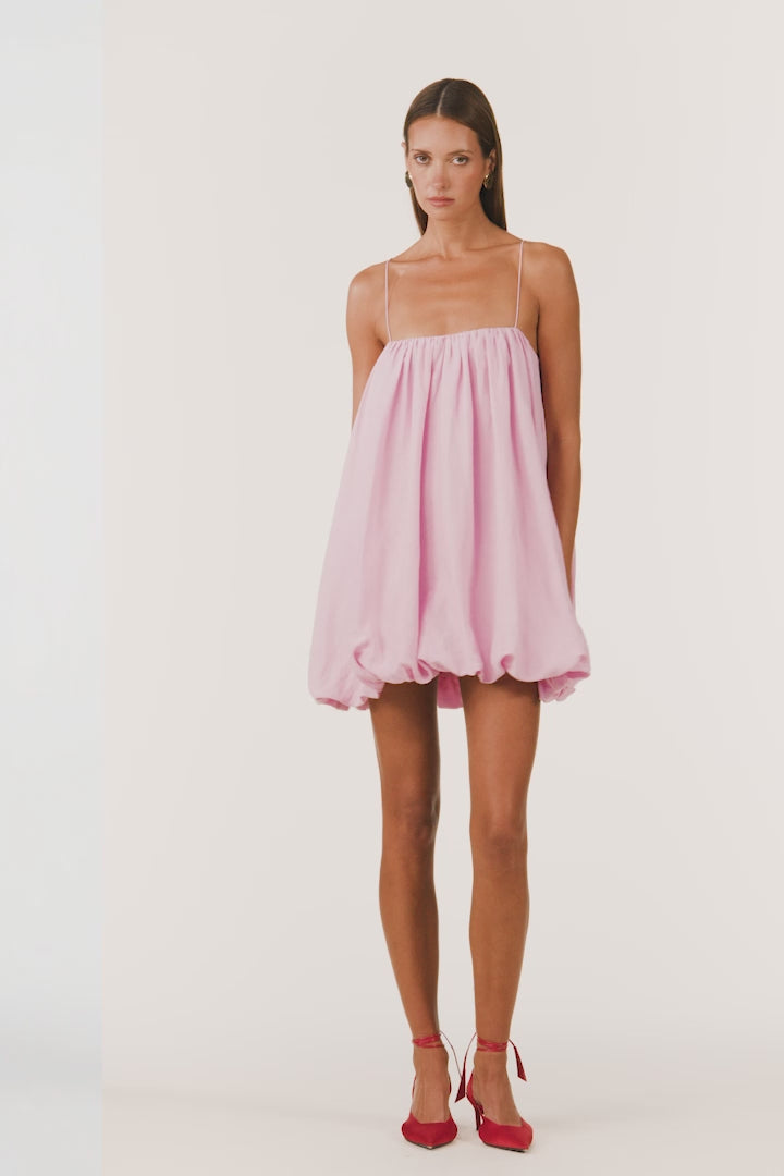 Bubble Mini Dress (Lilac Pink)