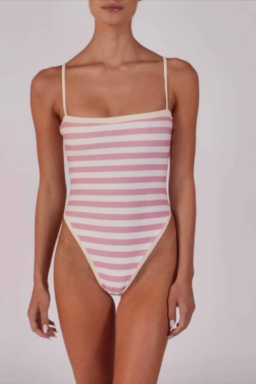 Colorblock One Piece (Pink Stripe)
