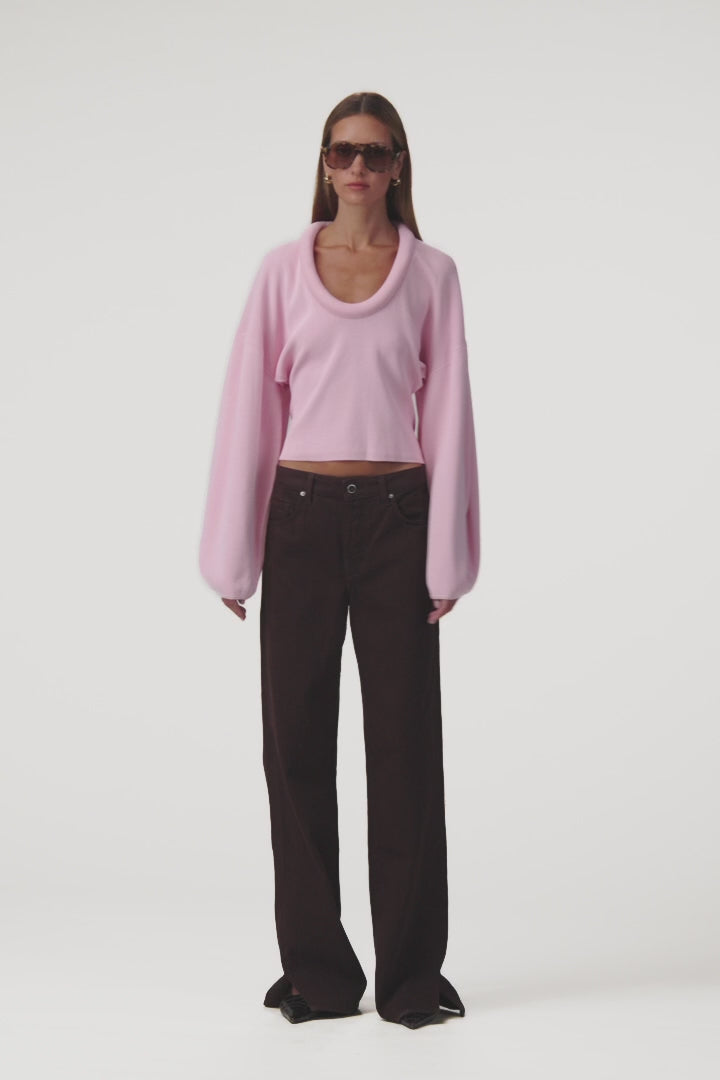 Knit Barrel Sweater (Dusty Pink)