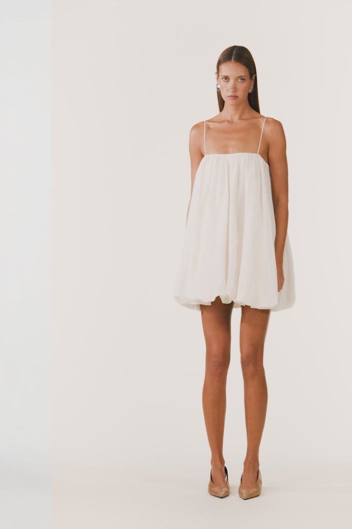 Bubble Mini Dress (Cream)