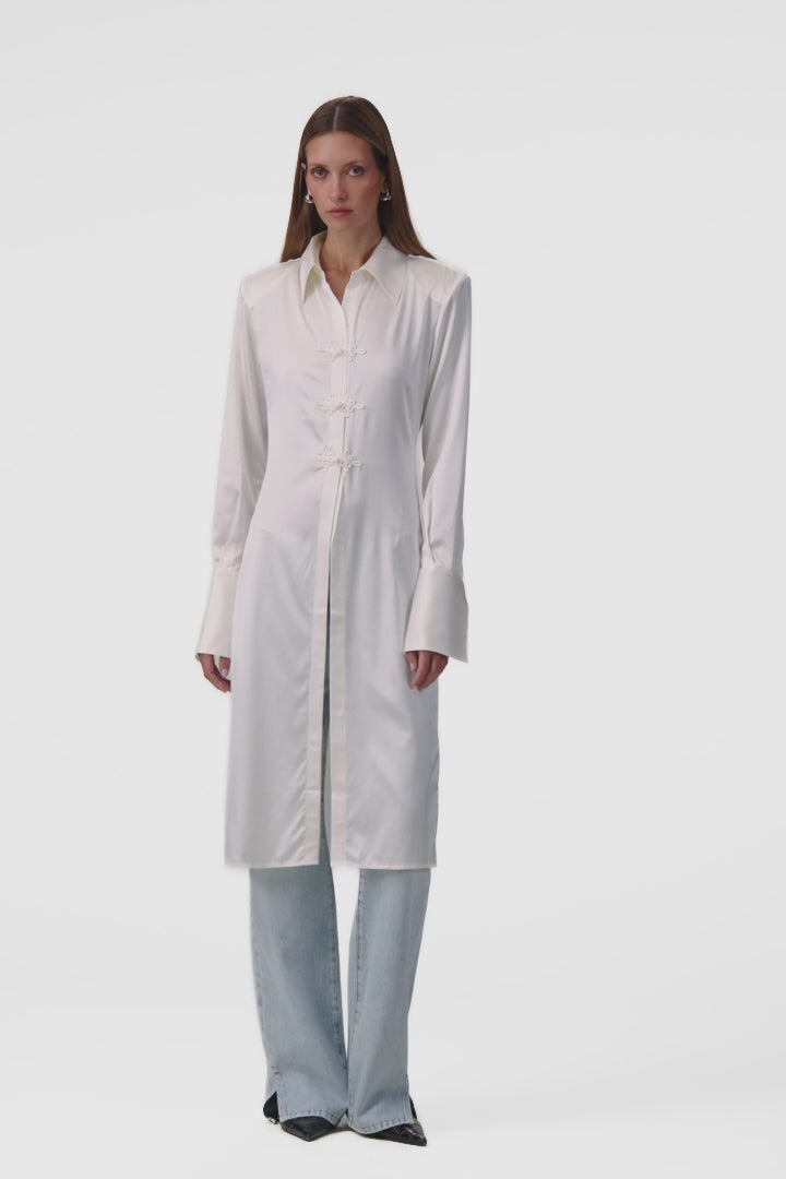 Tailored Silk Duster (Cream)