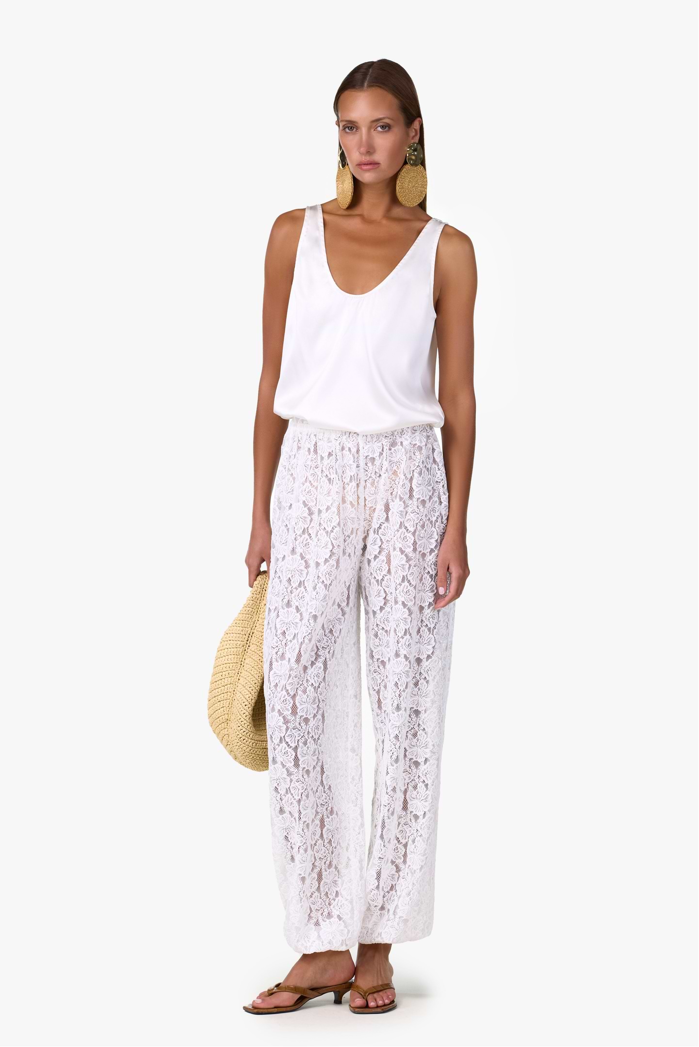 Lace Balloon Pant (White)