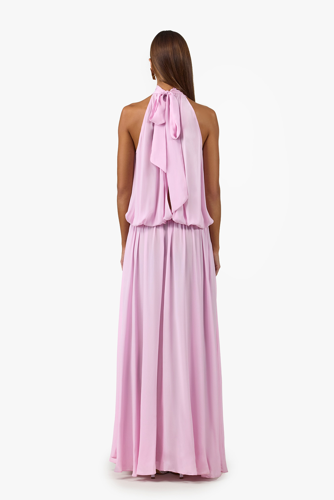 Drop Waist Chiffon Gown (Lilac Pink)