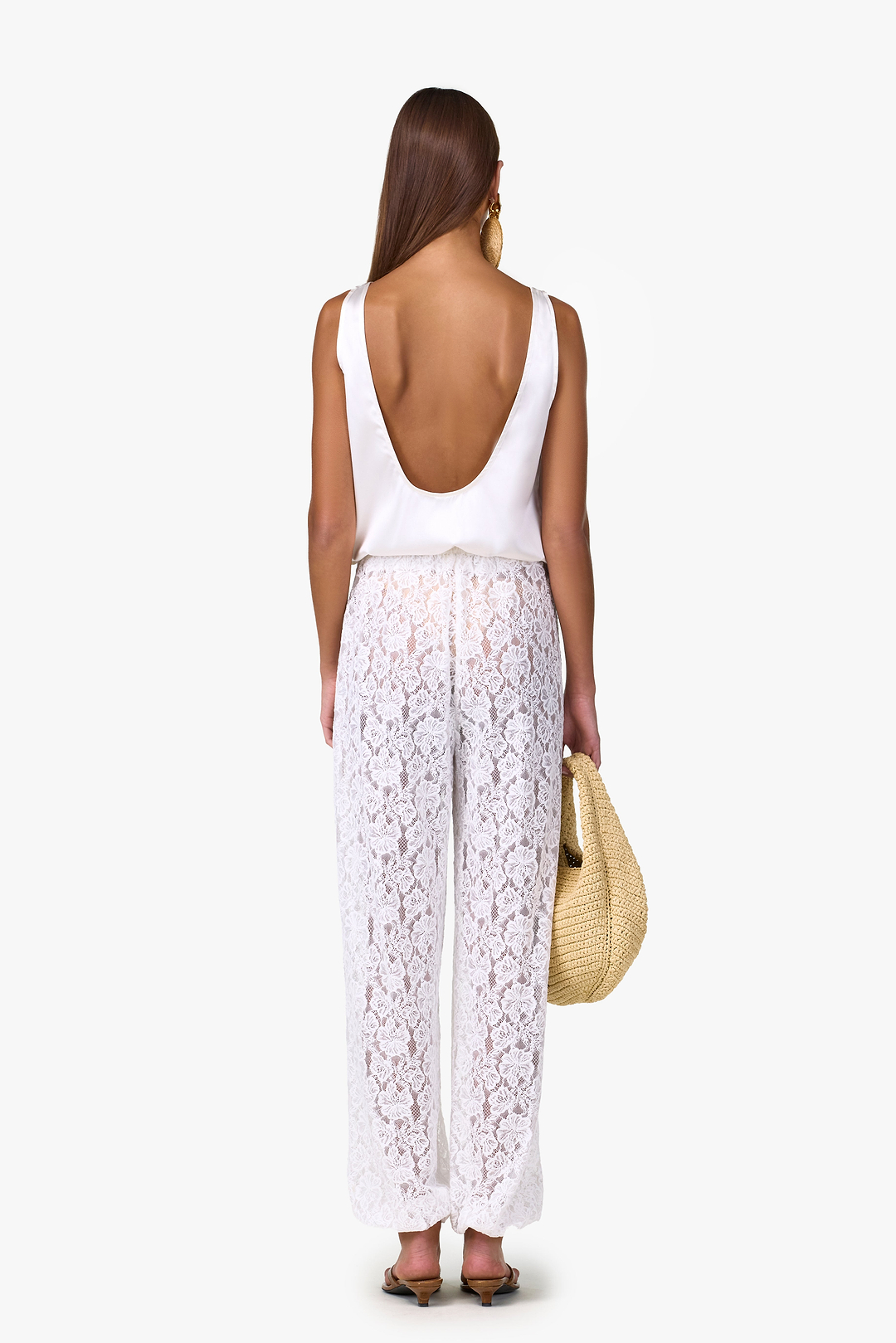 Lace Balloon Pant (White)