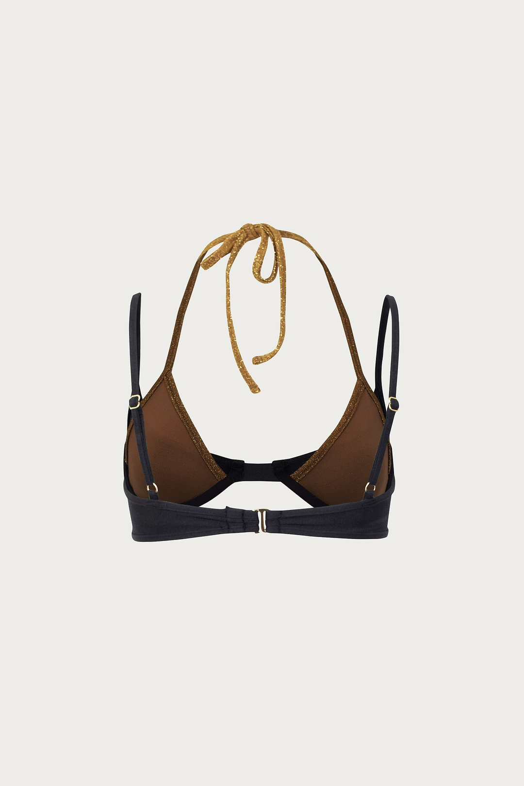 Double Layer Top (Faux Suede Black/Mocha Shimmer Lurex)