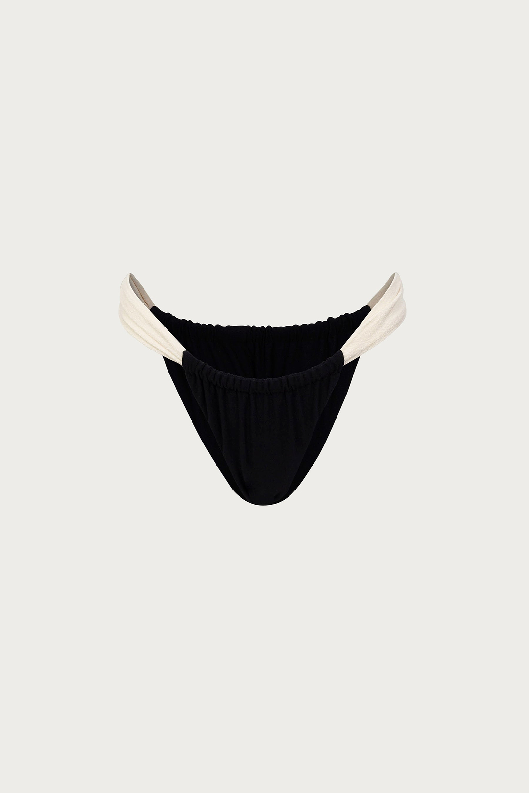 Ruched Bottom (Faux Suede Black/Cream)