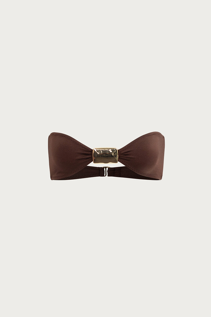 Hammered Bandeau Top (Chocolate Brown)