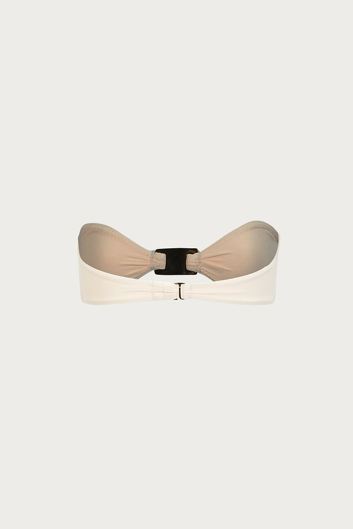 Hammered Bandeau Top (Faux Suede Cream)