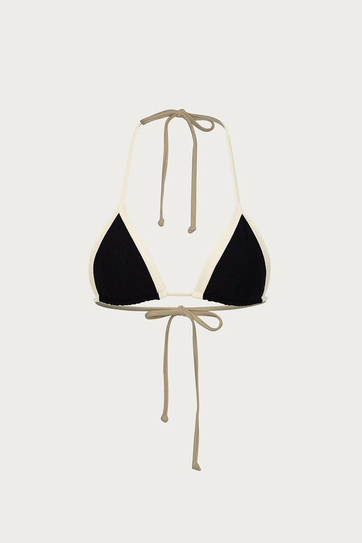 Triangle Top (Faux Suede Black/Cream)