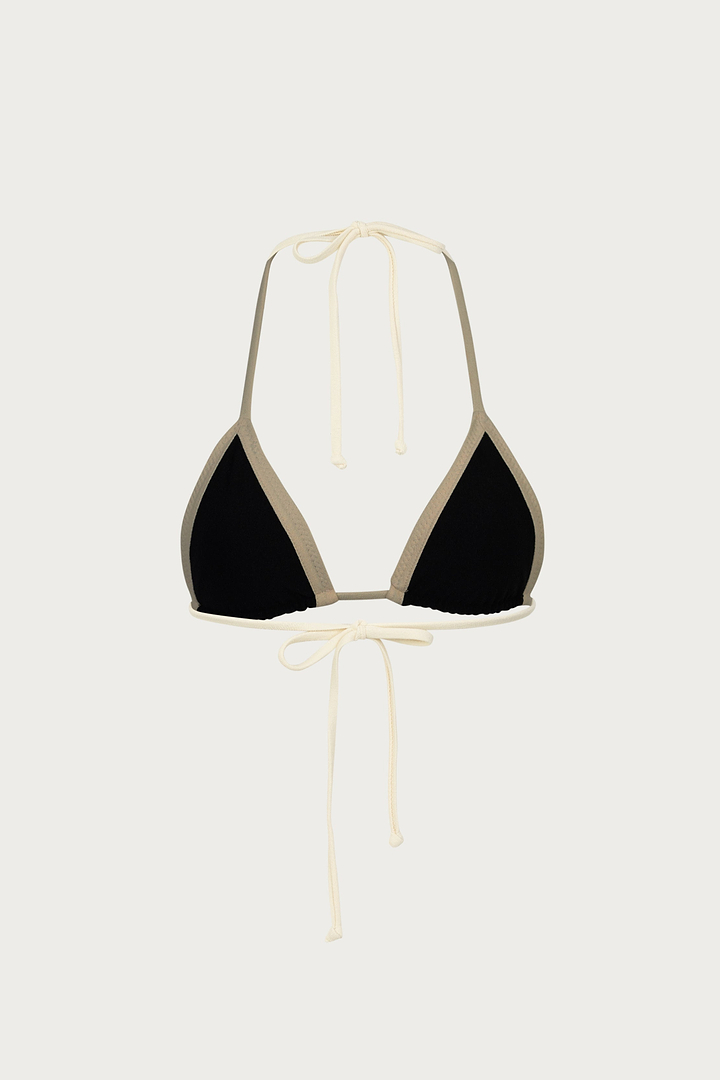 Triangle Top (Faux Suede Black/Cream)