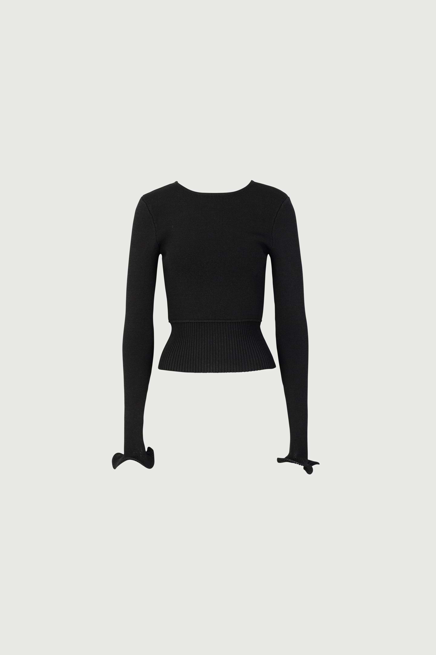 SAME Ruffle Hem Sweater | Black | Women's Knit Top