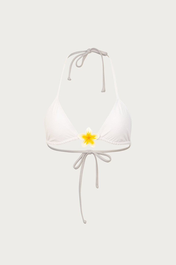 Island Triangle Top (Faux Suede White)