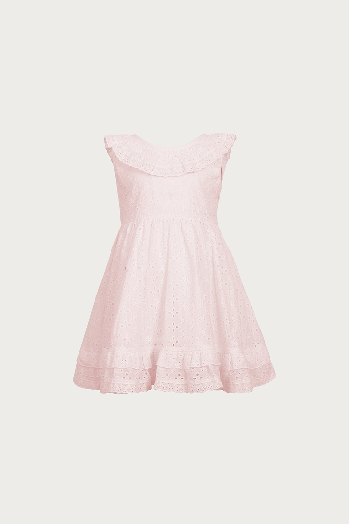 kids eyelet dress (baby pink)