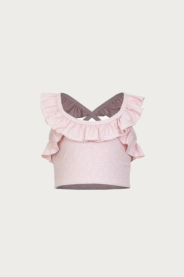 flounce tankini (pink daisy)