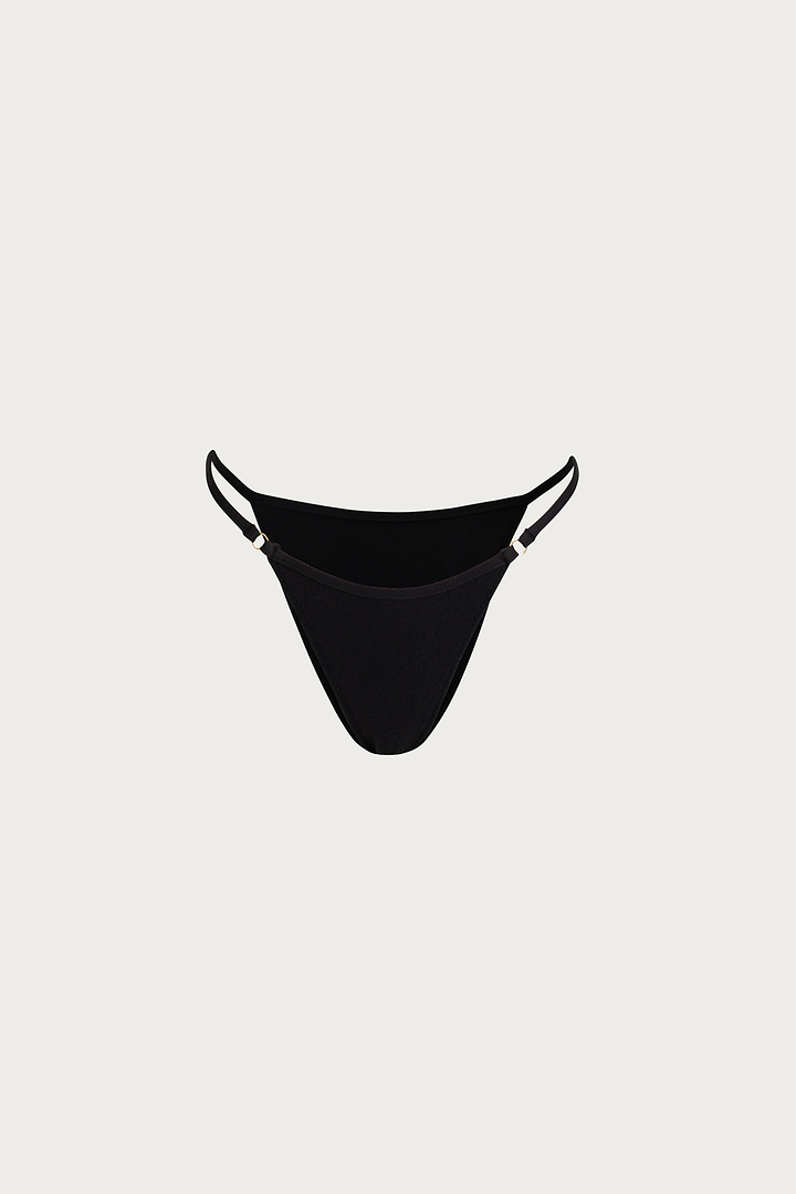 Bikini Bottom (Faux Suede Black)