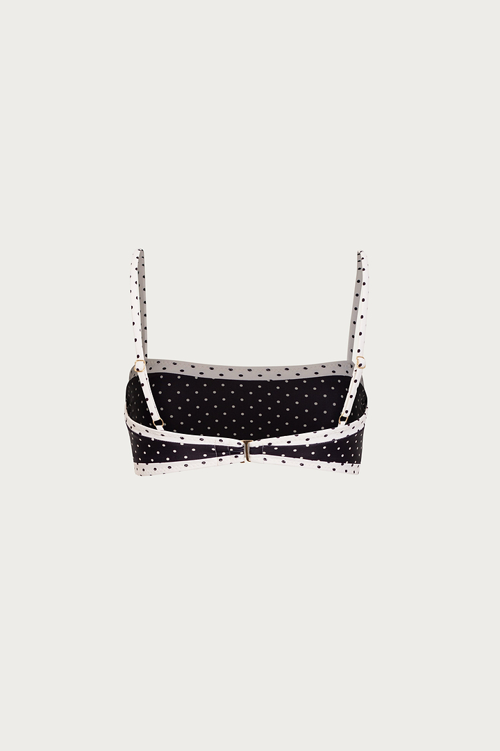 Bandeau Top (Black Cream Polka Dot/Cream)