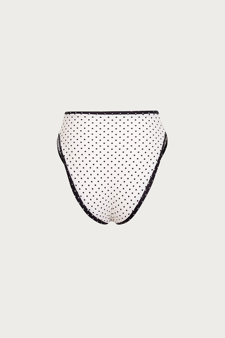 High Rise Bottom (Cream Black Polka Dot/Black)