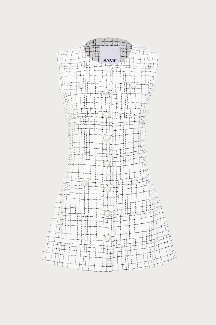 Grace Dress (White Tweed)