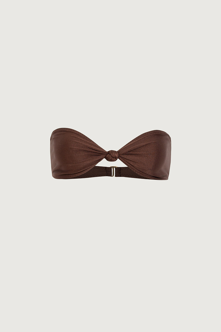 Knotted Bandeau Top (Chocolate Brown)