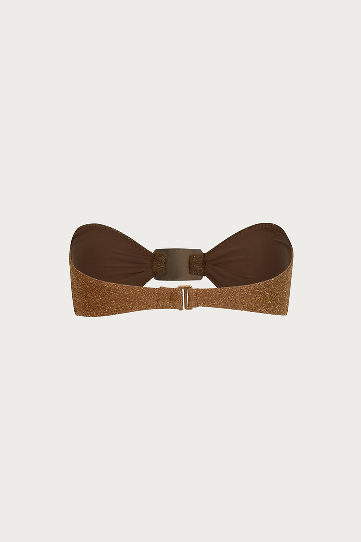 Hammered Bandeau Top (Mocha Shimmer Lurex)