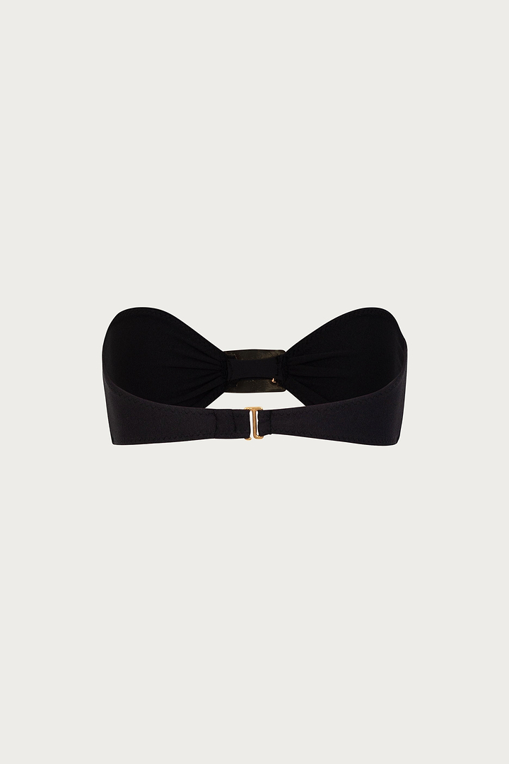 Hammered Bandeau Top (Faux Suede Black)