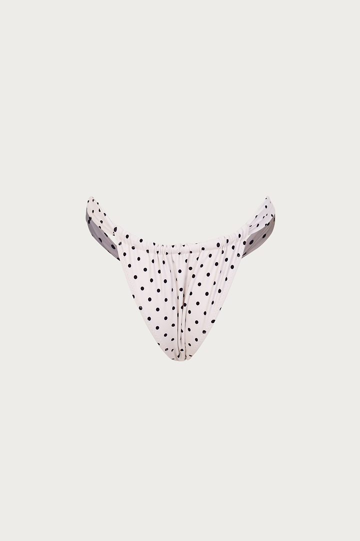 Ruched Bottom (Cream Black Polka Dot)