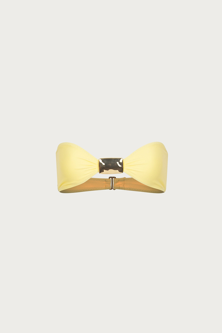 Hammered Bandeau Top (Butter Yellow)
