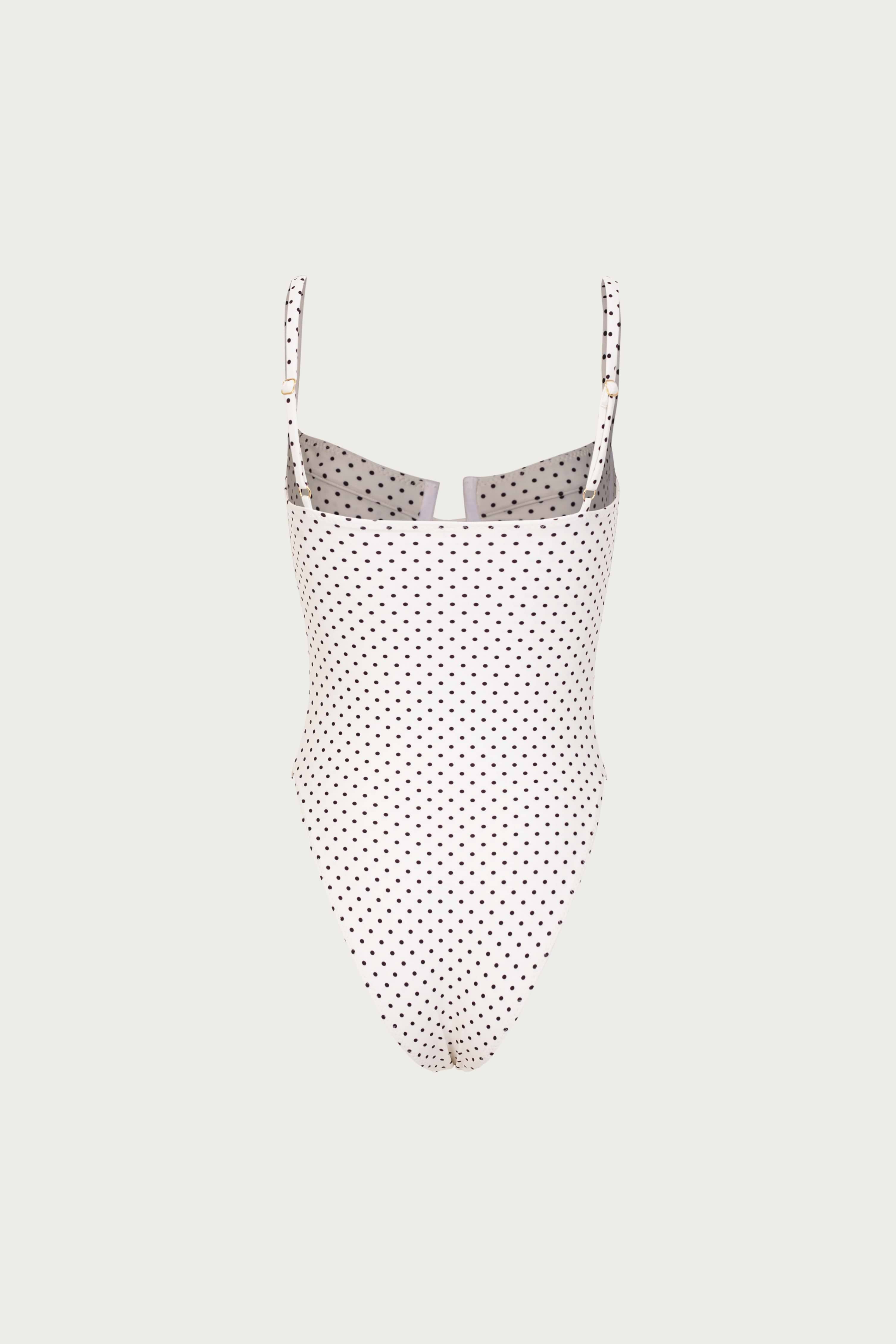 SAME Bustier One Piece | Cream Black Polka Dot | Women's Swim