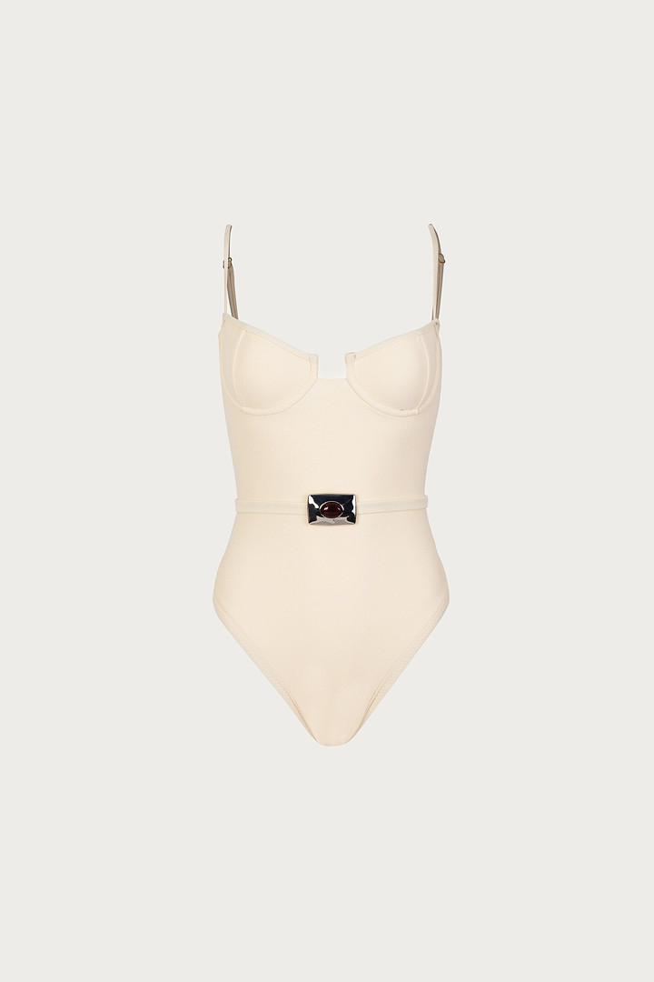 Hammered Stone One Piece (Faux Suede Cream)