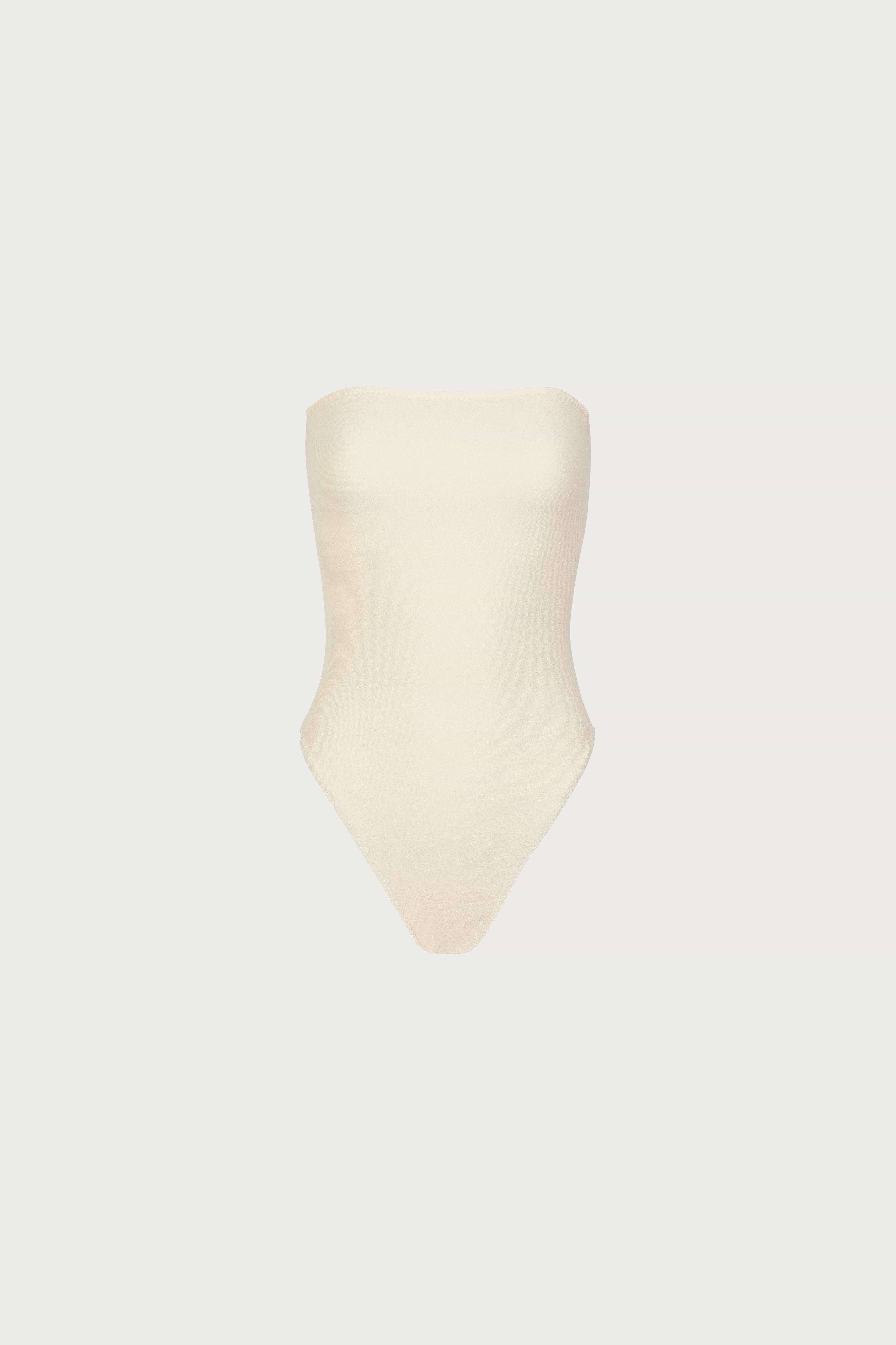 SAME Strapless One Piece | Faux Suede Cream