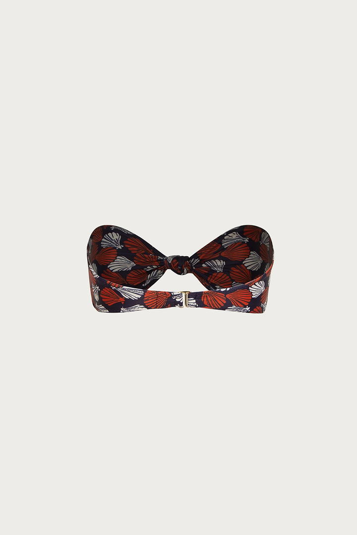 Knotted Bandeau Top (Palm Beach Shell Navy/Orange/Cream)
