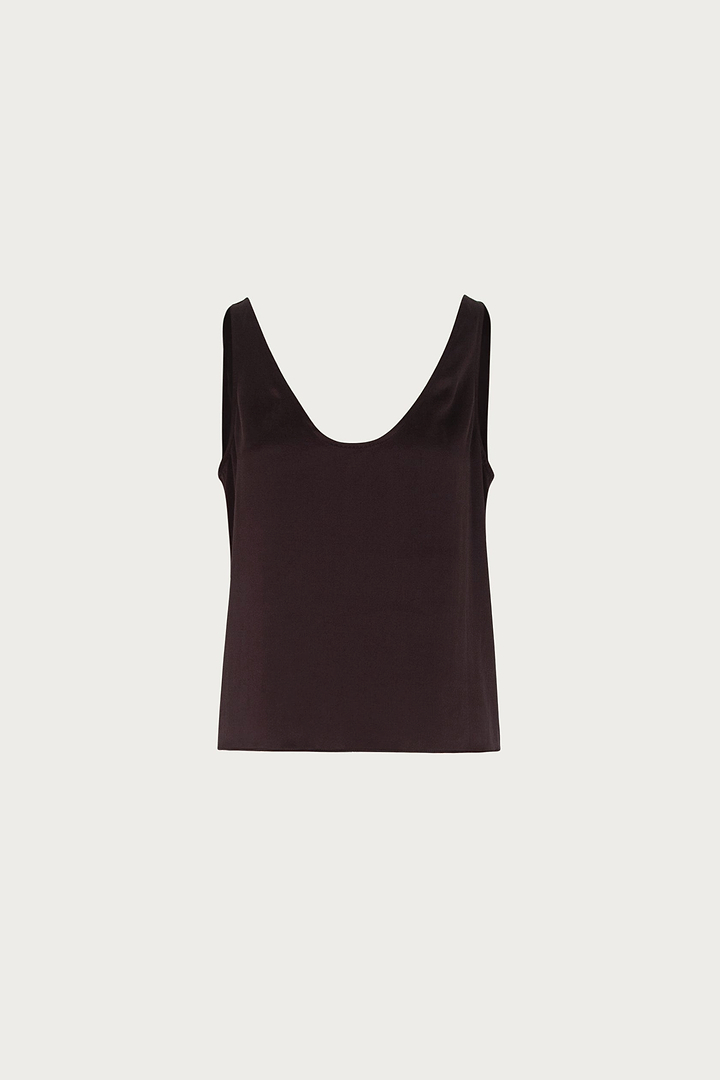 Silk Tank (Chocolate Brown)