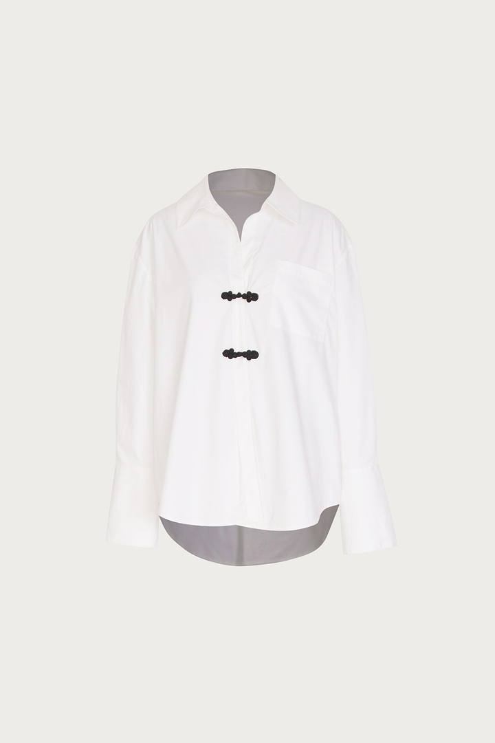 Oversized Poplin Shirt (White/Black)
