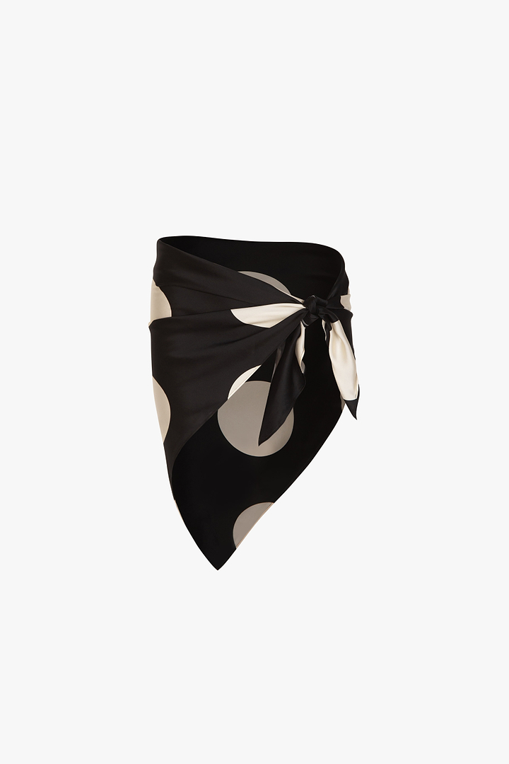 Silk Scarf (Black Polka Dot)