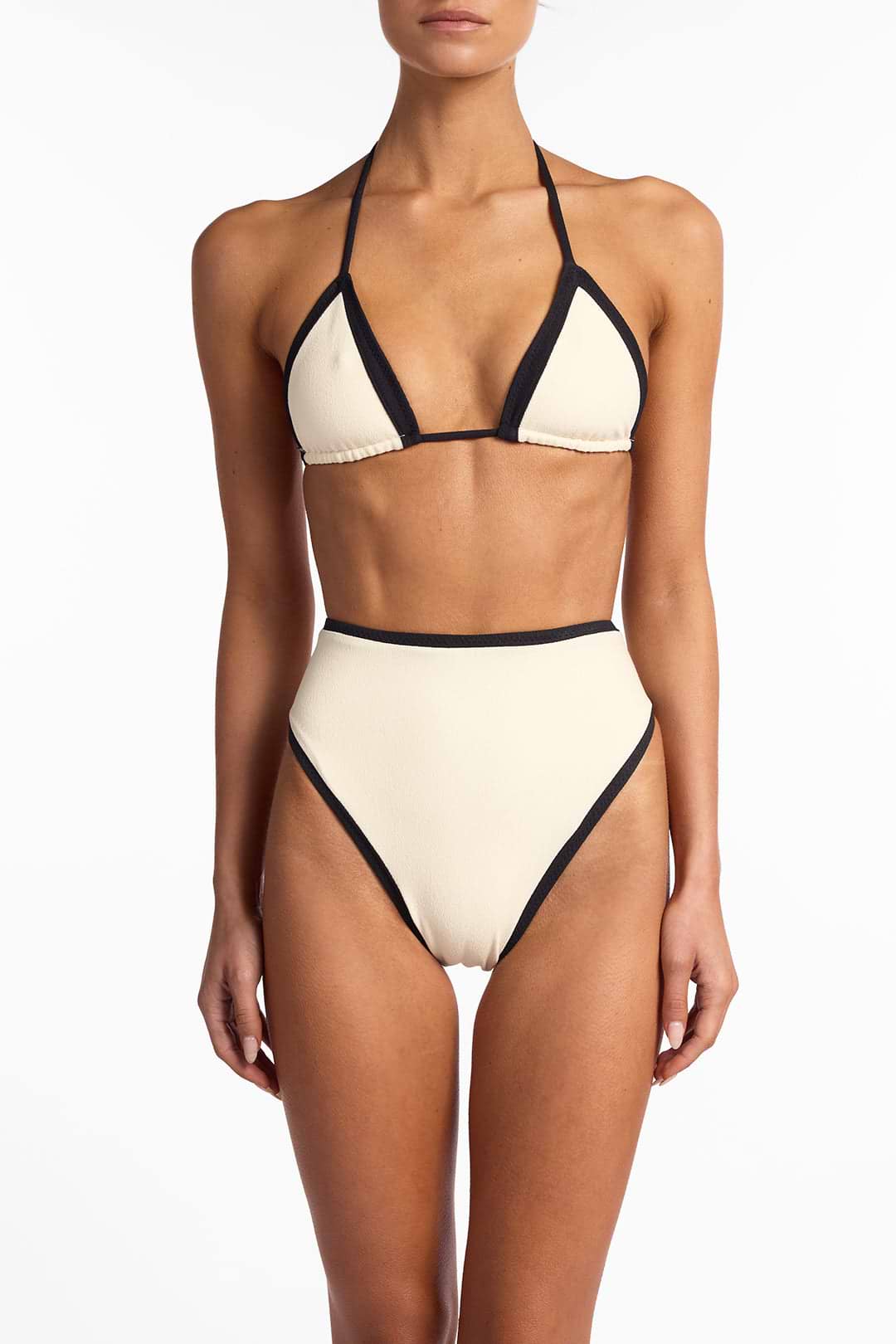 Triangle Top (Faux Suede Cream/Black)