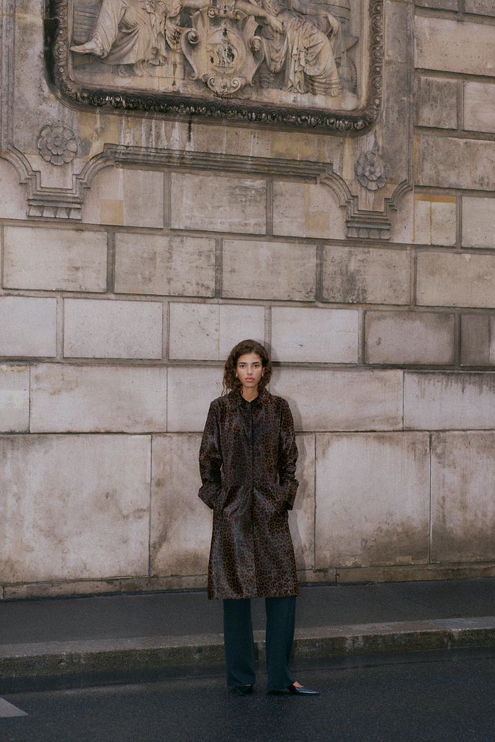 Pony Hair Trench Coat (Leopard)