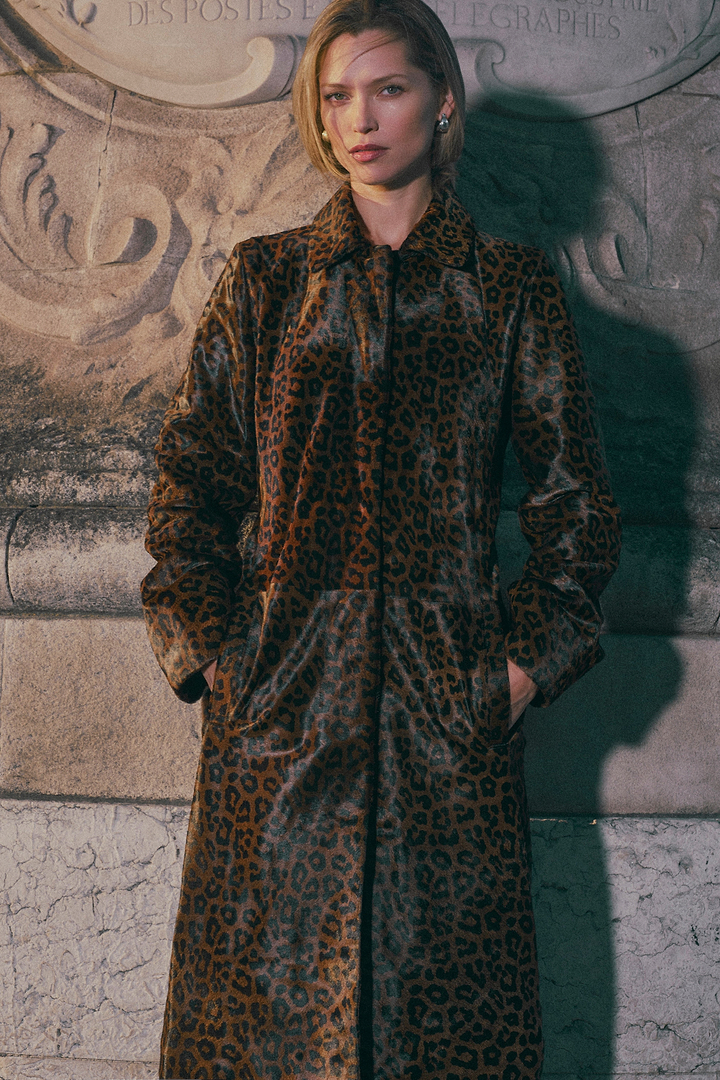 Pony Hair Trench Coat (Leopard)