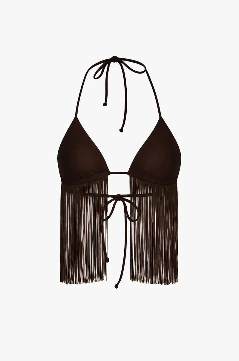 Fringe Triangle Top (Chocolate Brown)