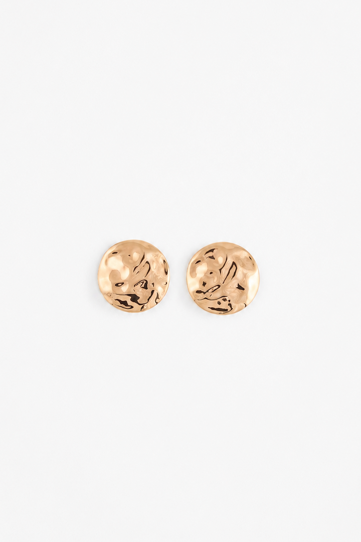 Small Hammered Disc Earring (Gold)