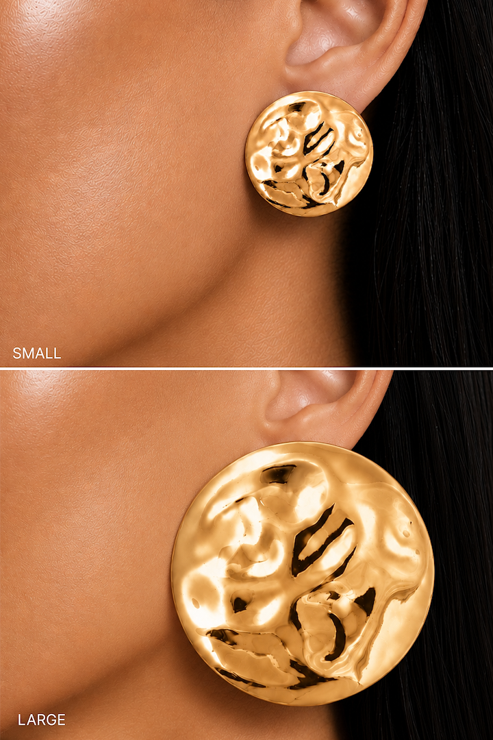 Small Hammered Disc Earring (Gold)