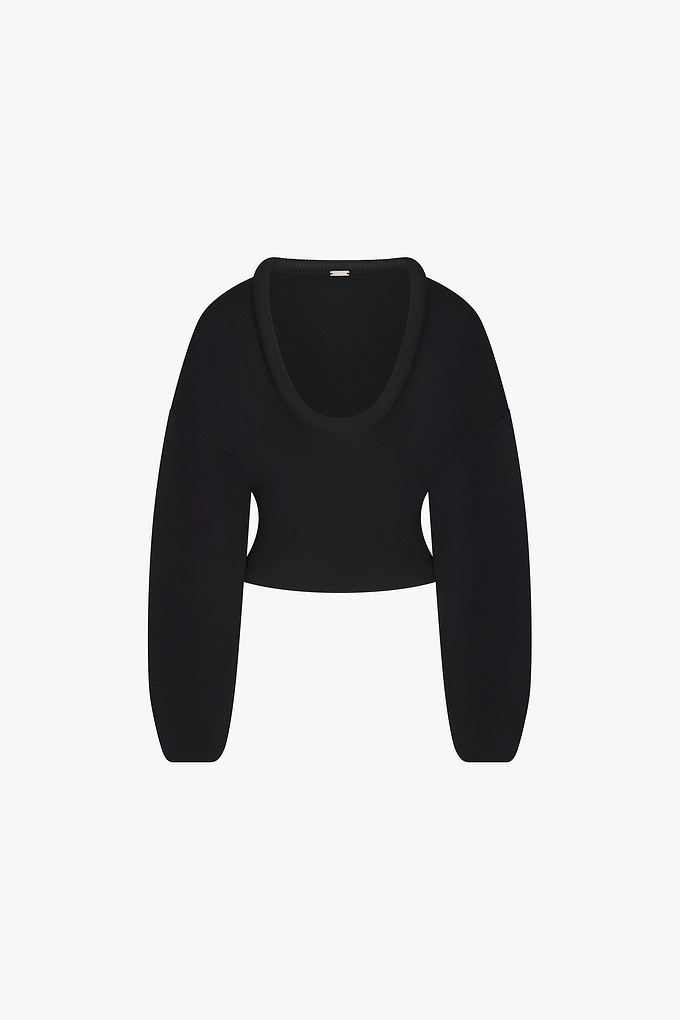 Knit Barrel Sweater (Black)