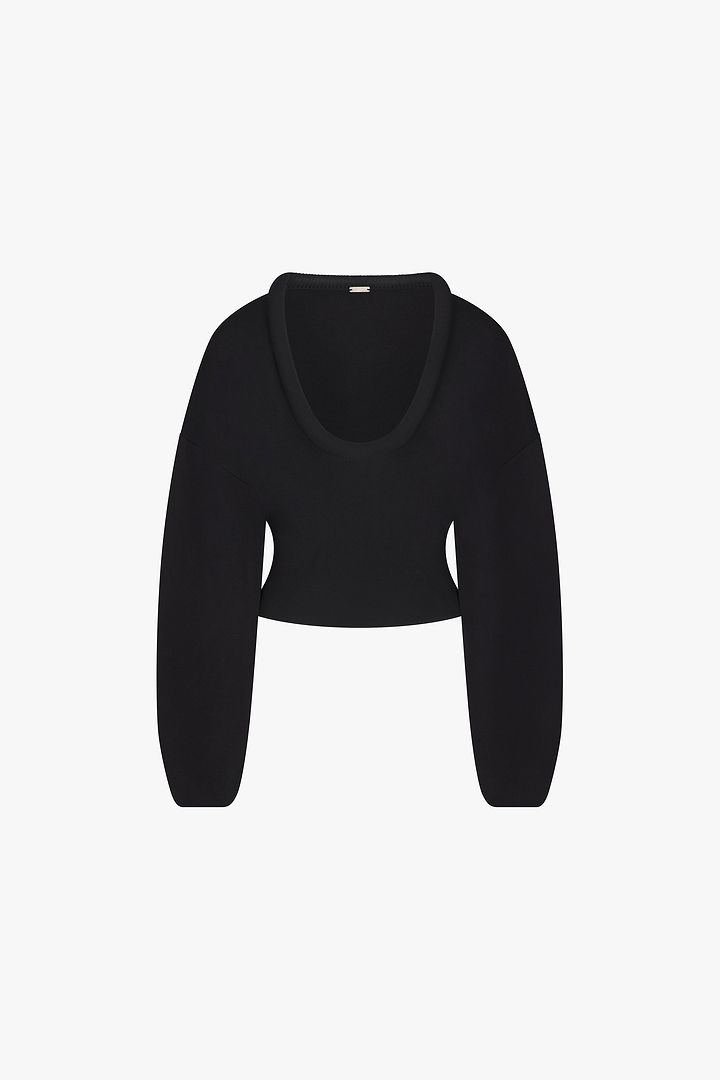 Knit Barrel Sweater (Black)