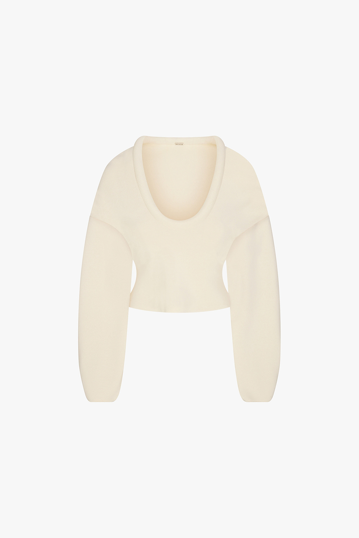 Knit Barrel Sweater (Cream)