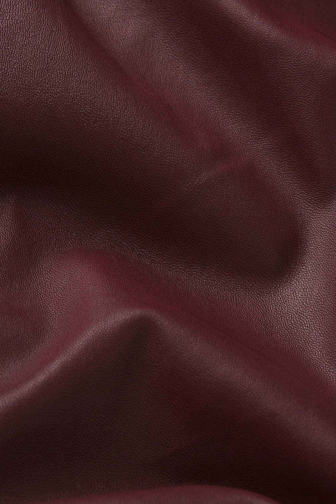 Long Sleeve Leather Mini Dress (Burgundy)
