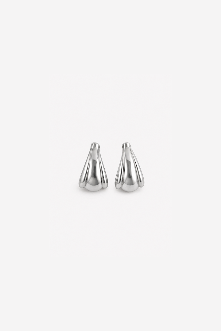 Mini Edge Hoop Earring (Silver)