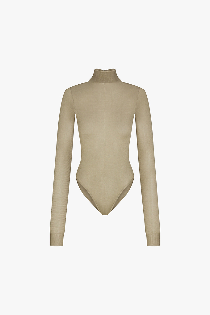 Open Back Knit Bodysuit (Sage Shimmer)