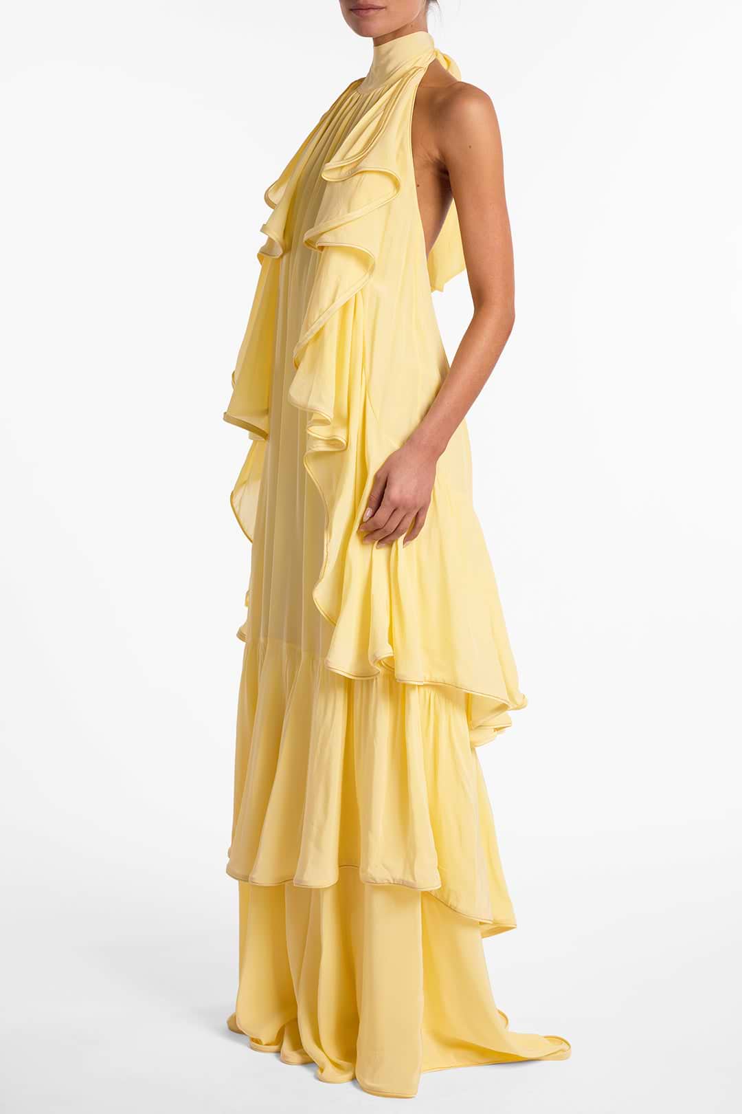SAME Layered Chiffon Gown | Butter Yellow | Women's Maxi Dress