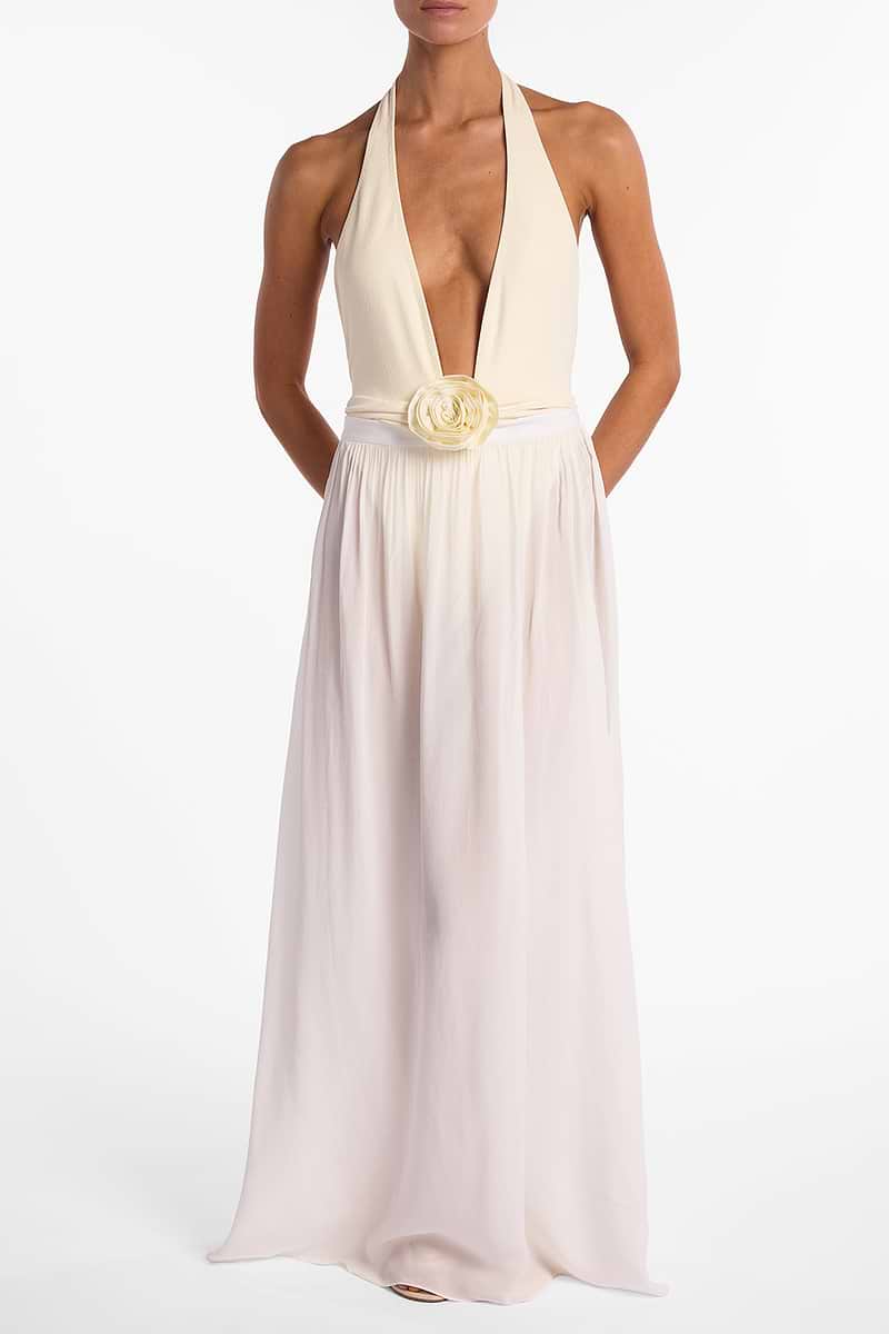 Chiffon Maxi Skirt (Cream)